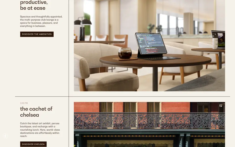 Chelsea Canvas website, section 1