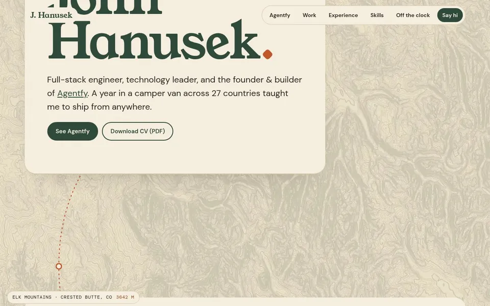 John Hanusek · CV website, section 1